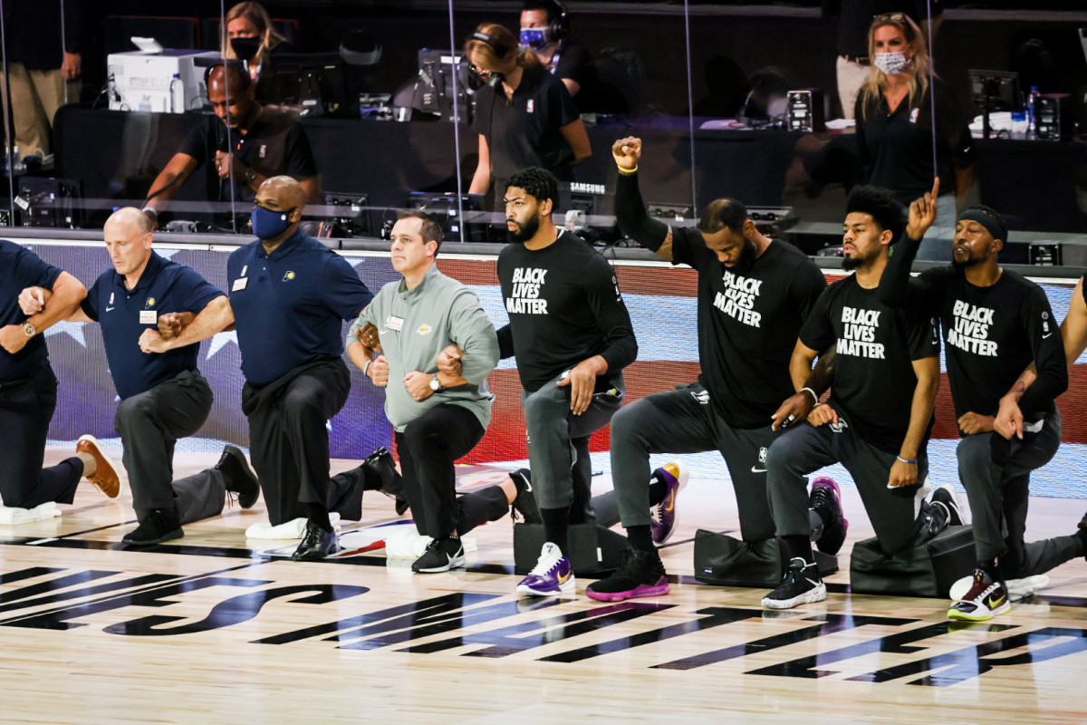The NBA has largely supported its players' protests, including kneeling during the anthem.